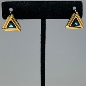 14kt Gold Plated Earrings With CZ Topaz